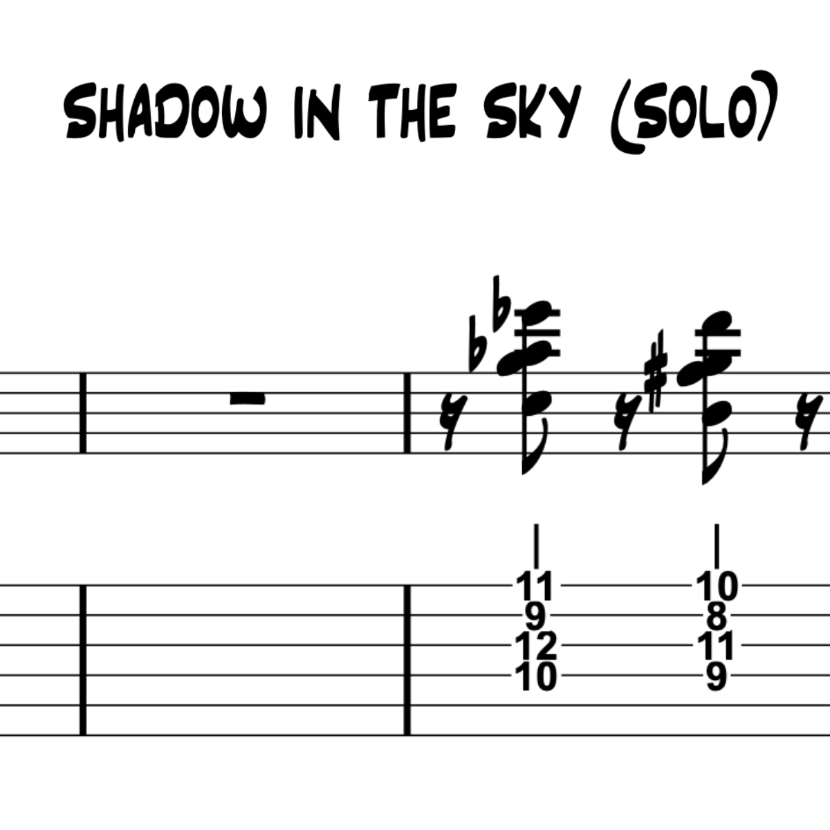 Shadow In The Sky (ACE Guitar Solo - PDF Transcription)