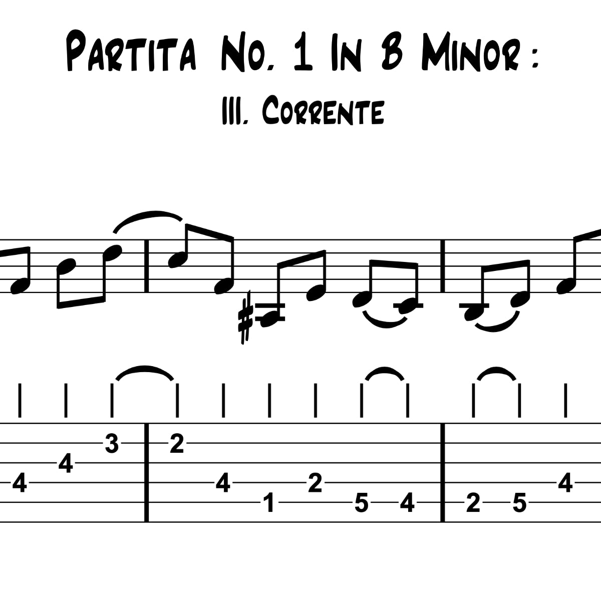 Violin Partita No. 1 in B Minor, BWV. 1002: III. Corrente (PDF Transcription)