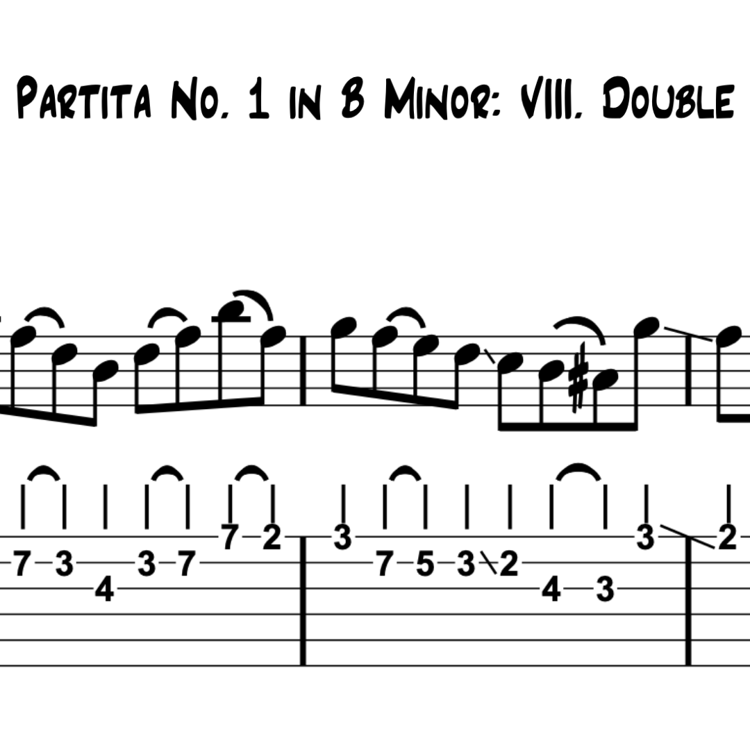 Violin Partita No. 1 in B Minor, BWV. 1002: VIII. Double (PDF Transcription)